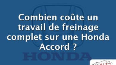Combien coûte un travail de freinage complet sur une Honda Accord ?